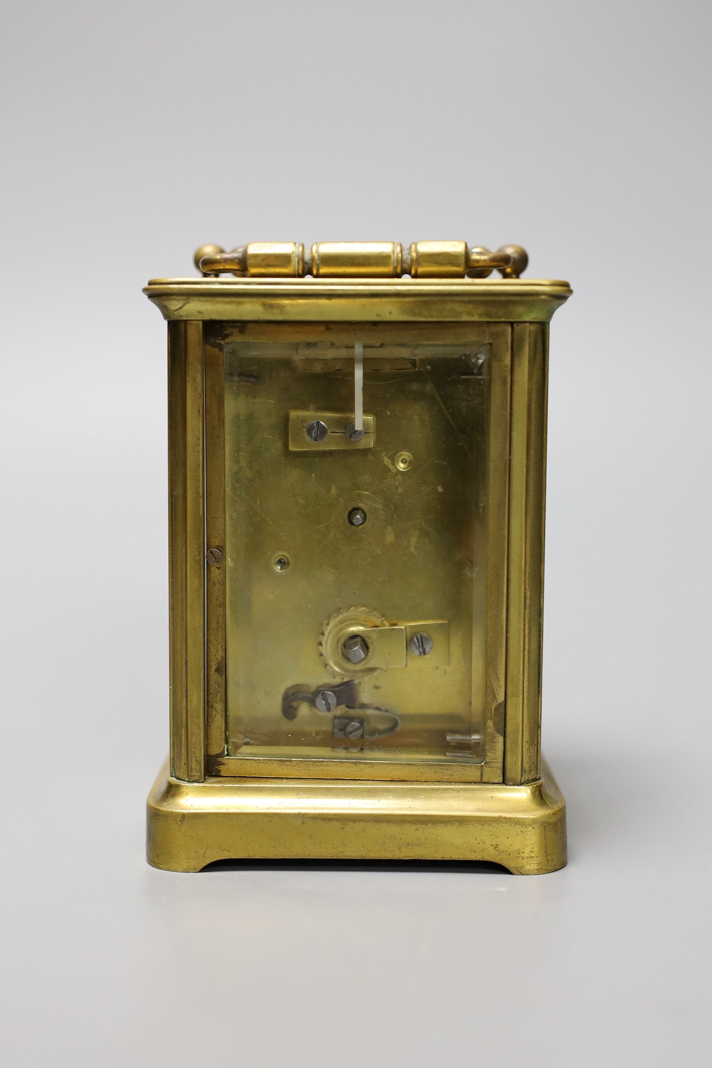 A brass carriage timepiece, 12cm